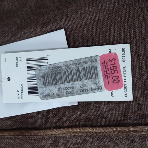 Dana Buchman Petite Brown Linen Jacket w/Gold Lurex - Picture 10 of 11